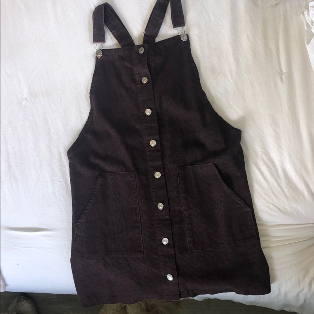 Burgundy overall dress